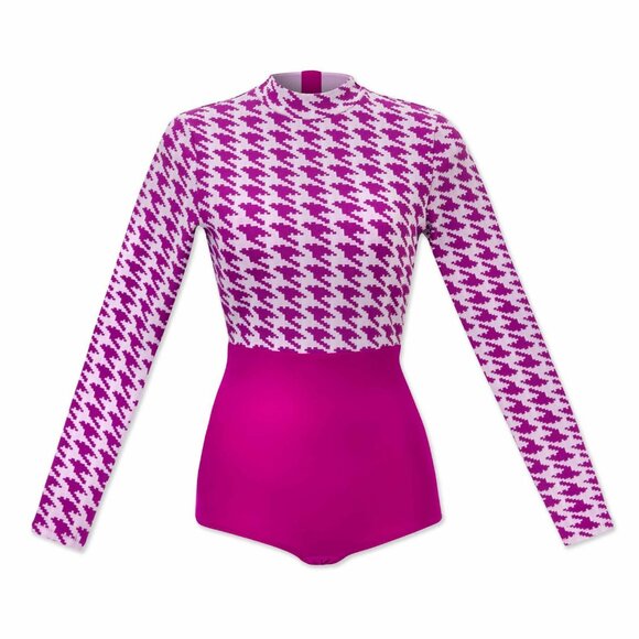 WET Other - NWT WET Houndstooth Magenta Swimsuit + Sarong Size Small